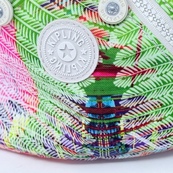 Kipling Pink Purple Green Mini Backpack With Monkey Hanging Bag Tag - Picture 12 of 14